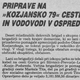 Priprave na “Kozjansko 79” ceste in vodovodi v ospredju